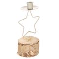 Floristik24 Bougeoir en forme d'étoile avec base en bois pour une bougie de 20 cm