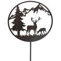 Floristik24 Piquet décoratif, animaux de la forêt, cerf et pin, 100 cm