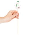 Piquets en bois en forme de bonhomme de neige pour décorations florales, Noël, 31 cm, lot de 12 | Floristik24.be