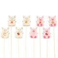 Floristik24 Décoration florale en forme de petit cochon, en bois, 31 cm, lot de 16.