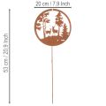 Piquet de jardin rond couleur rouille, silhouette de cerf, décoration forêt, 53 cm, lot de 2 | Floristik24.be