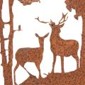 Piquet de jardin rond couleur rouille, silhouette de cerf, décoration forêt, 53 cm, lot de 2 | Floristik24.be