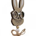 Floristik24 Bouchon fleur lapin avec lunettes Bouchon décoratif bois 4×7,5cm 12pcs