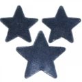 Floristik24 Saupoudres de Noël, étoiles, bleu Ø4/5cm 40p
