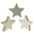 Floristik24 Ensemble de 9 étoiles décoratives en bois pour table et rebord de fenêtre, 5 cm.