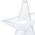 Floristik24 Étoile à suspendre en plastique transparent pour décorations de sapin de Noël 12 cm 6 pcs