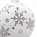 Floristik24 Cintre décoratif étoile et boule de sapin de Noël avec flocons de neige métal blanc Ø9,5 / 7,6cm H10 / 9,2cm 4pcs