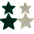Floristik24 Assortiment de pépites d&#39;étoiles vert et or Noël 4cm/5cm 40p