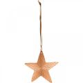 Floristik24 Pendentif étoile, décoration de Noël, décoration en métal couleur cuivre 9,5 × 9,5cm 3pcs