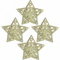 Floristik24 Eparpillement décoration étoiles, attache guirlande lumineuse, Noël, décoration métal doré Ø6cm 20 pièces