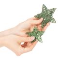 Ensemble d'étoiles décoratives en fil de fer vert, deux tailles, 10 cm, 12 pièces | Floristik24.be