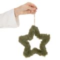 Pendentifs étoiles en fausse fourrure, peluche, pour fenêtres et portes, 21 cm, lot de 4 | Floristik24.be