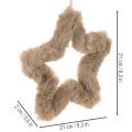 Étoile décorative suspendue en fausse fourrure, 21 cm, lot de 4 | Floristik24.be