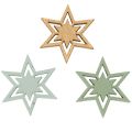 Floristik24 Étoiles décoratives en bois assorties, 3 cm, 72 pièces, pour la décoration de table et les loisirs créatifs
