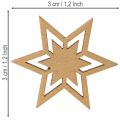 Étoiles décoratives en bois assorties, 3 cm, 72 pièces, pour la décoration de table et les loisirs créatifs | Floristik24.be