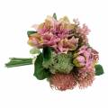 Floristik24 Bouquet dahlia et protea, fleurs en soie, décoration estivale L25cm