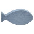 Floristik24 Décoration à disperser décoration en bois poisson bleu blanc maritime 3–8cm 24pcs