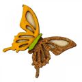 Floristik24 Décor à parsemer papillons bois vert/jaune/orange 3×4cm 24p