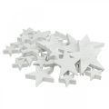 Floristik24 Décoration à parsemer étoiles en bois Noël blanc 2.5/4.5/6.5cm 29p