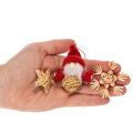 Ensemble de 30 décorations de Noël en paille, figurines et étoiles de 6 cm, pour sapin. | Floristik24.be