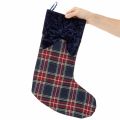 Botte de Père Noël à carreaux avec nœud pour la suspendre, 43 cm, 2 pièces | Floristik24.be