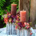 Bougies piliers tricolores marron différentes tailles 12 pcs | Floristik24.be