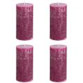 Bougies piliers bougies Berry de couleur unie violet 50×100cm 4 pcs | Floristik24.be