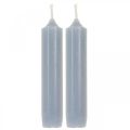Floristik24 Bougies piliers bleu clair, courtes, Ø2,2cm, H11cm, 6 pièces