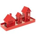 Floristik24 Porte-bougies chauffe-plat en métal rouge avec plateau 35 cm, lot de 1