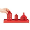 Porte-bougies chauffe-plat en métal rouge avec plateau 35 cm, lot de 1 | Floristik24.be