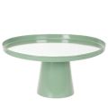Floristik24 Table décorative ronde en métal vert, 40 cm de diamètre, à rebord haut.