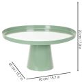 Table décorative ronde en métal vert, 40 cm de diamètre, à rebord haut. | Floristik24.be
