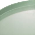 Table décorative ronde en métal vert, 40 cm de diamètre, à rebord haut. | Floristik24.be