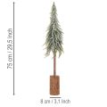 Sapin artificiel givré, arbre décoratif sur socle en bois pour décoration hivernale et de Noël, 75 cm | Floristik24.be
