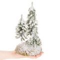 Sapins enneigés, décor hivernal artificiel pour village de Noël et décoration de table, 29 cm | Floristik24.be