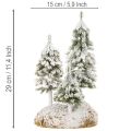 Sapins enneigés, décor hivernal artificiel pour village de Noël et décoration de table, 29 cm | Floristik24.be