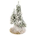 Sapins enneigés, décor hivernal artificiel pour village de Noël et décoration de table, 29 cm | Floristik24.be