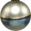 Floristik24 Boules de Noël boule en verre bicolore Ø12cm bleu, métallisé 2pcs