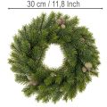 Couronne de branches de sapin artificielles avec pommes de pin, pour porte ou table, 30 cm | Floristik24.be
