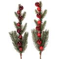 Floristik24 Branche de sapin artificielle avec boules de Noël, 48 cm, 2 pièces