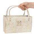 Sac en métal, contenant décoratif, rectangulaire, 26 cm, doré | Floristik24.be