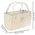 Sac en métal, contenant décoratif, rectangulaire, 26 cm, doré | Floristik24.be