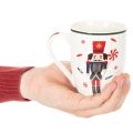 Mug de Noël décoré d'un casse-noisette et d'une canne de Noël, 10 cm, lot de 2 | Floristik24.be