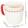 Mug à café avec anse rouge, motif tricoté et décoration en forme de cœur, en céramique, 9 cm, lot de 2 | Floristik24.be