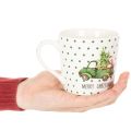 Mug à café Joyeux Noël, motif voiture de Noël, tasse en céramique 10 cm, lot de 2 | Floristik24.be