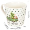 Mug à café Joyeux Noël, motif voiture de Noël, tasse en céramique 10 cm, lot de 2 | Floristik24.be