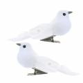 Floristik24 Pigeon avec perles et clip blanc H4.5cm 12pcs