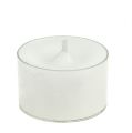Floristik24 Bougies chauffe-plat blanches dans un bol en plastique 50pcs