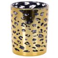 Floristik24 Porte-bougie chauffe-plat en verre à motif léopard, 12 cm