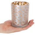 Porte-bougie chauffe-plat en verre à motif léopard, 12 cm | Floristik24.be
